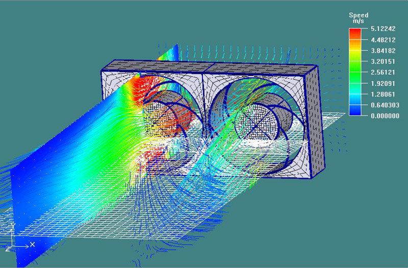 Flow simulation of an axial fan