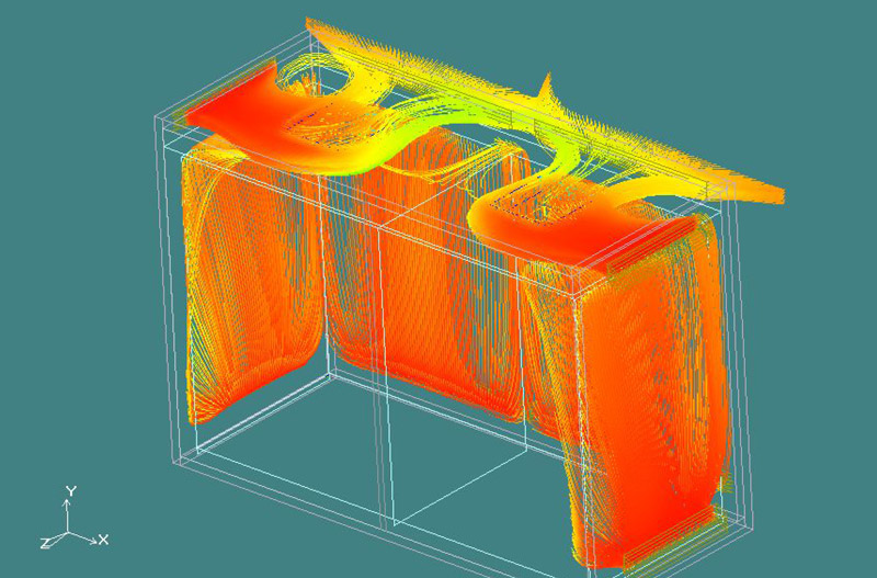 Flow simulation of an radial fan