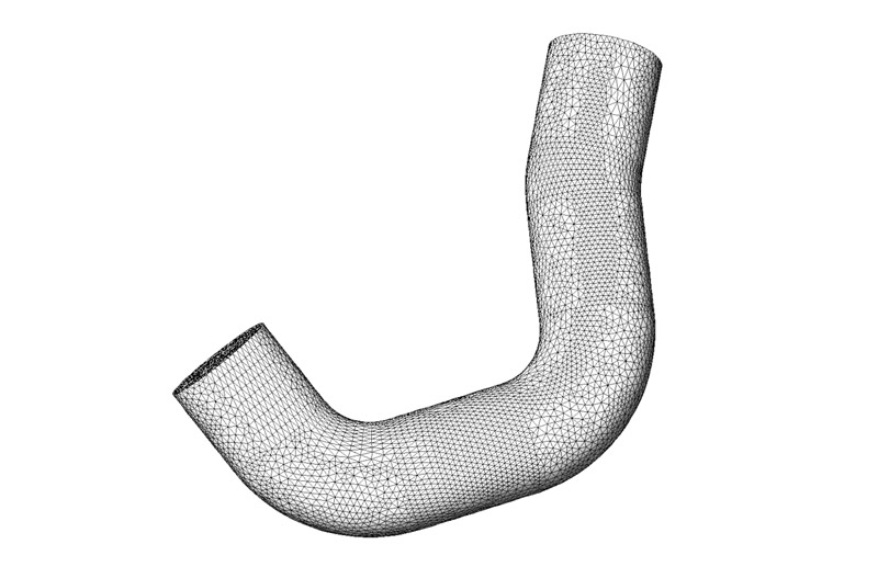 Model layout of a hose for automobile engine cooling